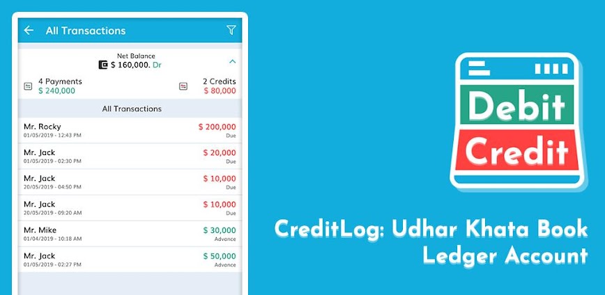 CreditLog: Udhar Khata Book, L